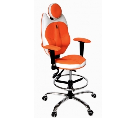 Детское кресло Kulik System TriO (бело -оранжевый)