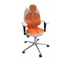 Детское кресло для школьника Kulik System TriO (бело-оранжевый)