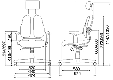 Габариты кресла Cabinet DR-140